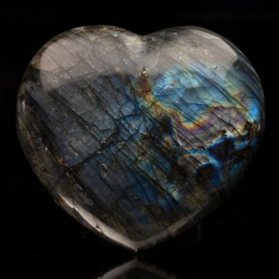 Genuine Labradorite Heart - Hand Polished Natural Crystal