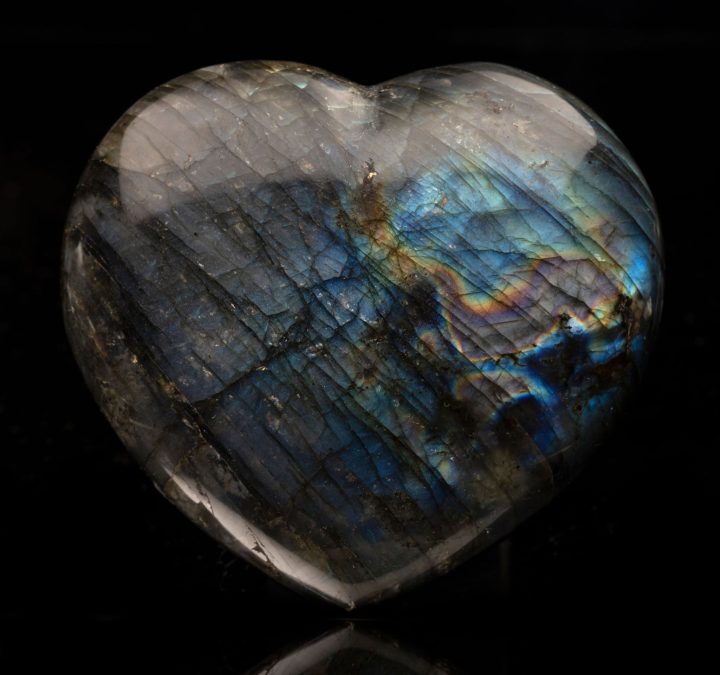 Genuine Labradorite Heart - Hand Polished Natural Crystal