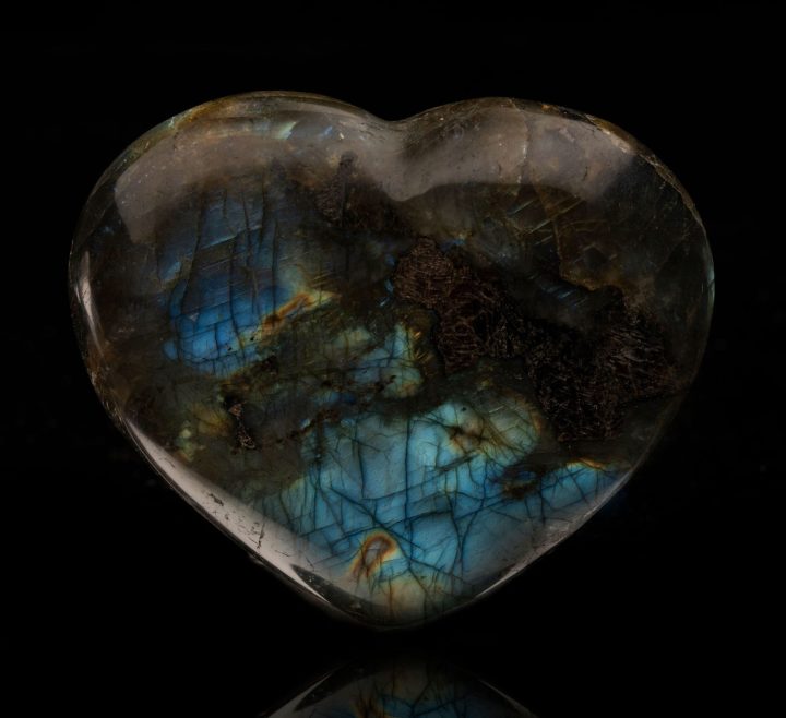 Genuine Labradorite Heart - Hand Polished Natural Crystal