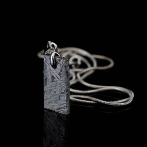 Hand‑Cut Genuine Muonionalusta Meteorite Pendant – Cosmic Jewelry