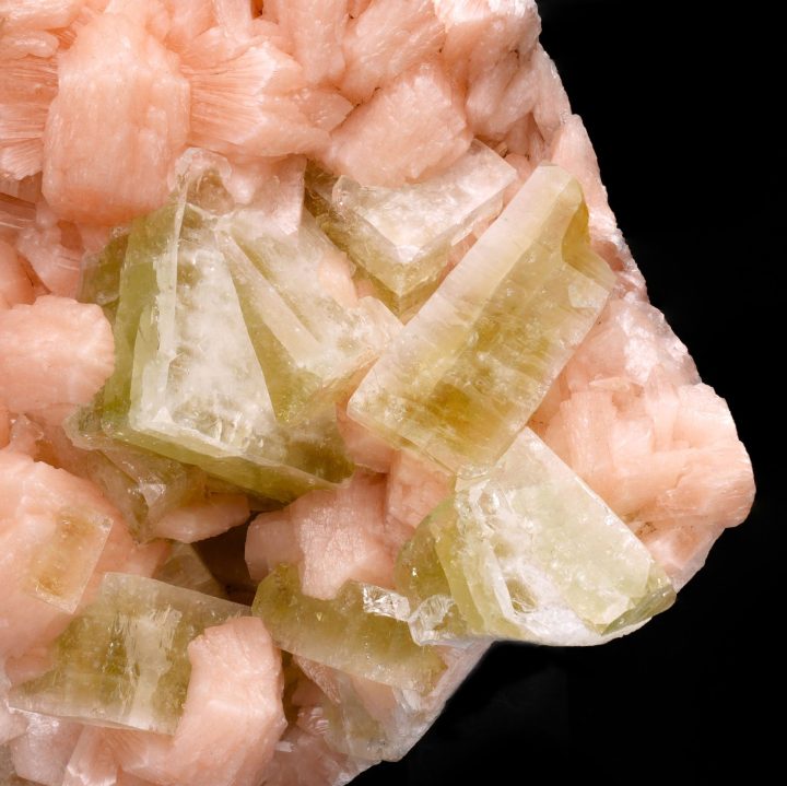 Genuine Green Apophyllite on Stilbite from India - Natural Crystal