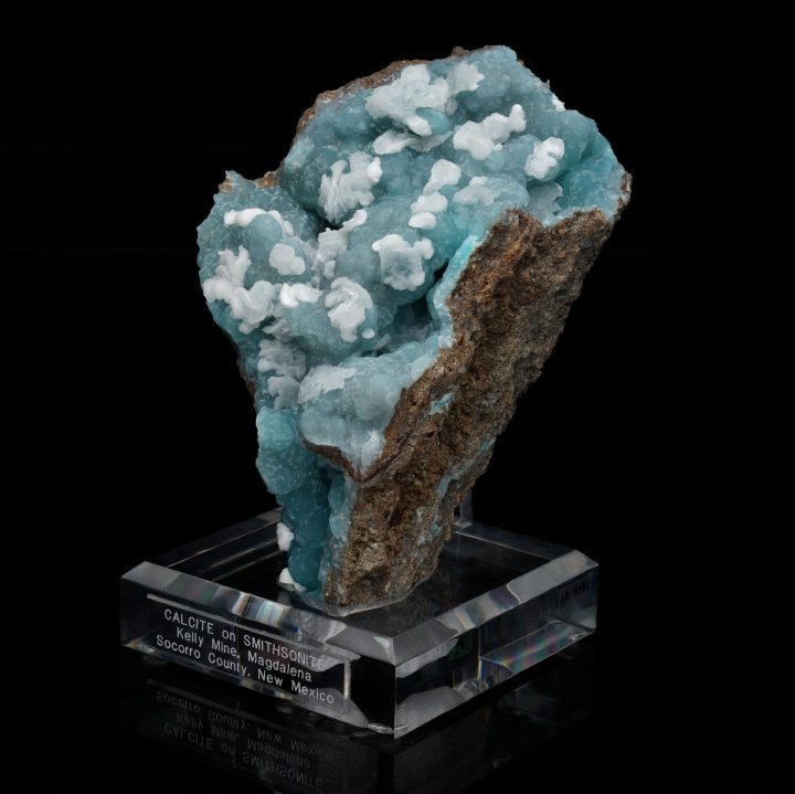 Calcite on Smithsonite Mineral Specimen from Kelly Mine, New Mexico