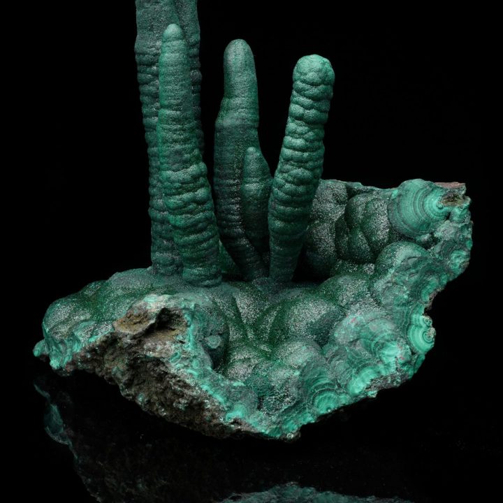 Genuine Malachite Stalactites from the DRC – Vibrant Green Mineral Specimen