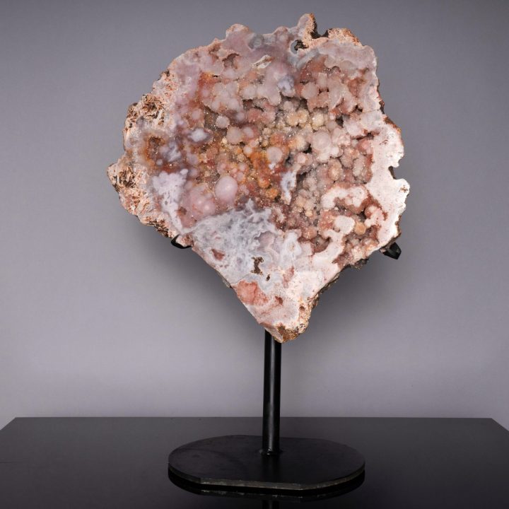 Large Pink Amethyst Slice on Custom Stand from Brazil – Natural Sculpture