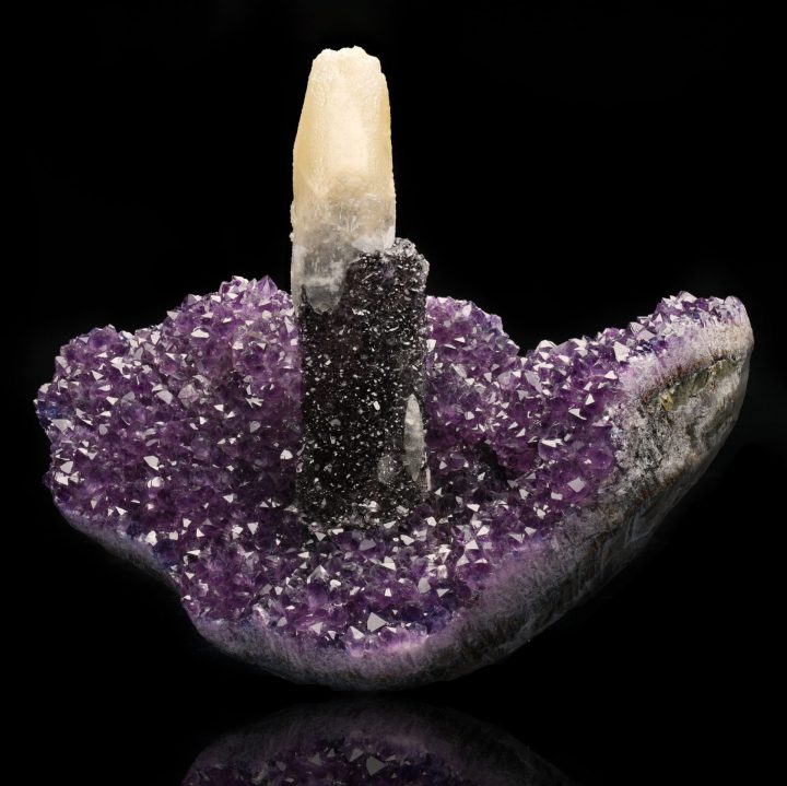 Amethyst Stalactite with Calcite Candlestick – Natural Crystal Formation