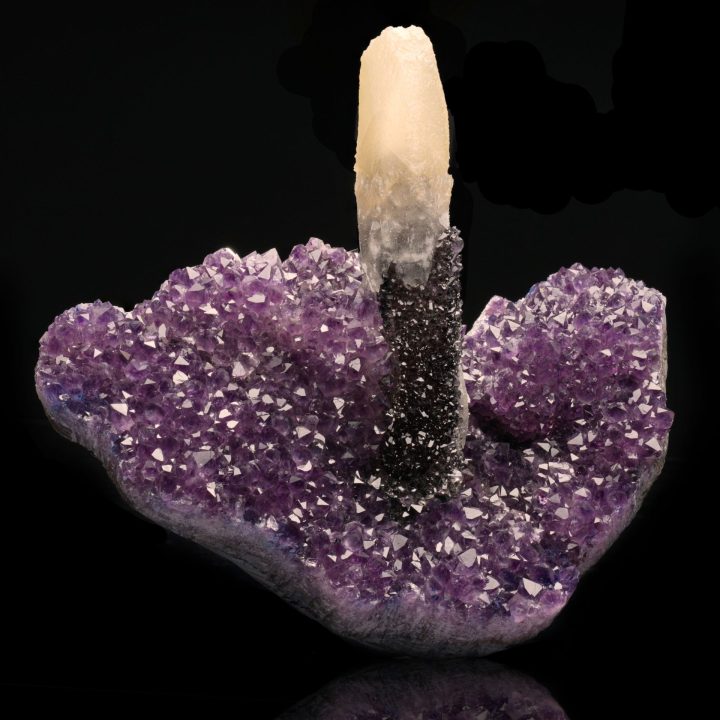 Amethyst Stalactite with Calcite Candlestick – Natural Crystal Formation