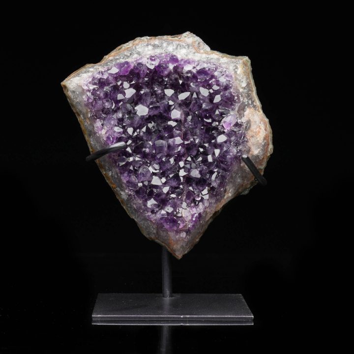 Deep Purple Amethyst Geode on Custom Stand - Natural Crystal Decor