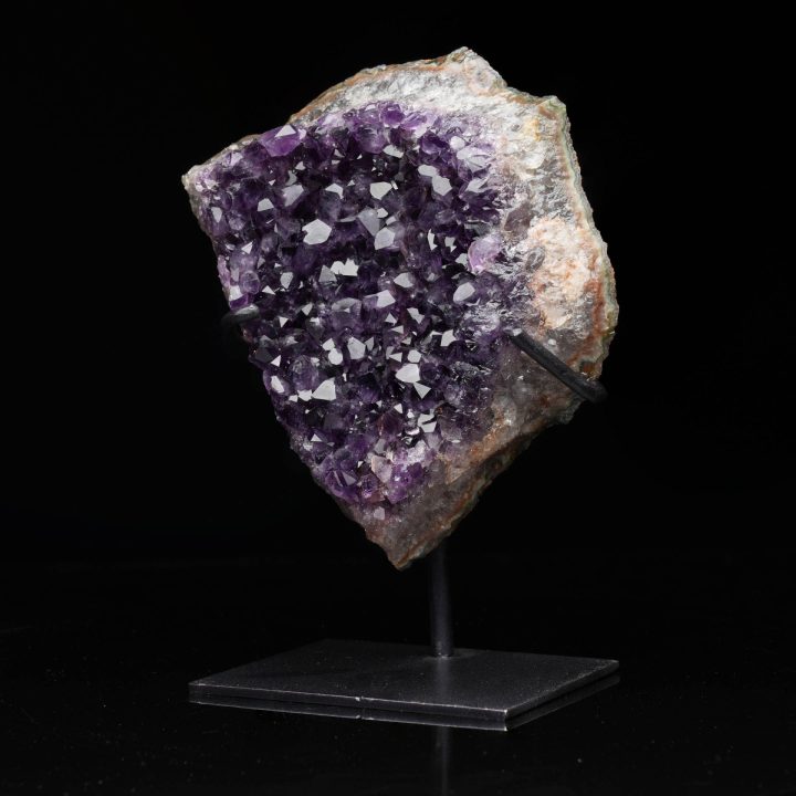 Deep Purple Amethyst Geode on Custom Stand - Natural Crystal Decor