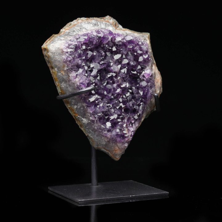 Deep Purple Amethyst Geode on Custom Stand - Natural Crystal Decor