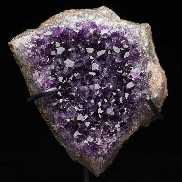 Deep Purple Amethyst Geode on Custom Stand - Natural Crystal Decor