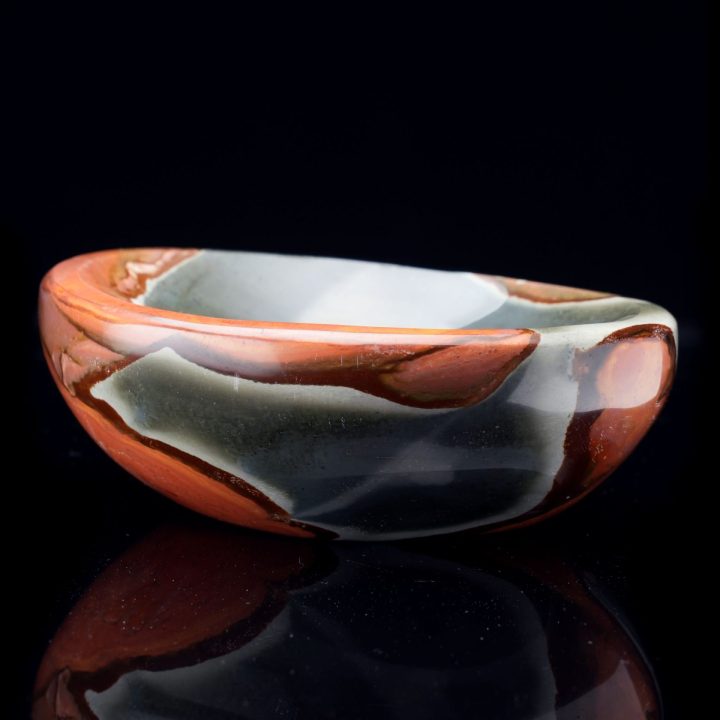 Hand‑Polished Natural Jasper Keepsake Bowl