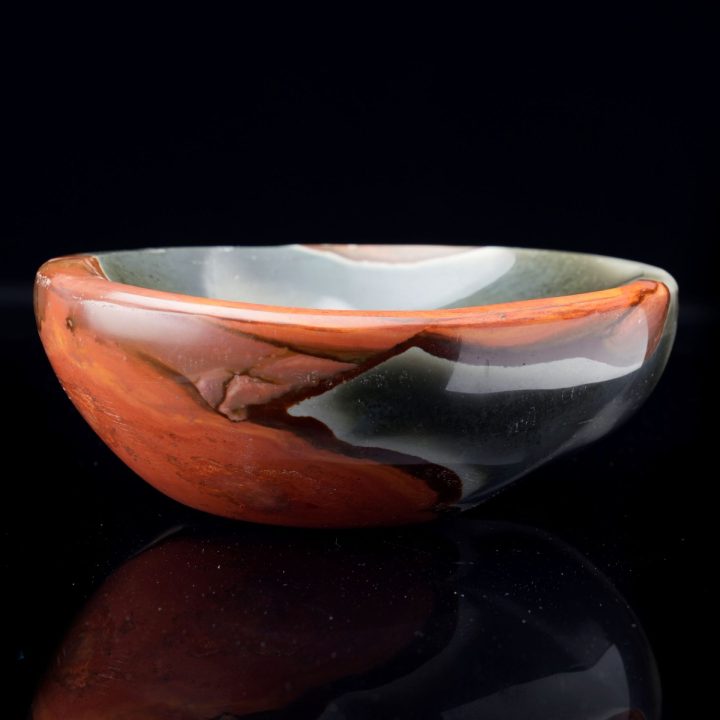 Hand‑Polished Natural Jasper Keepsake Bowl