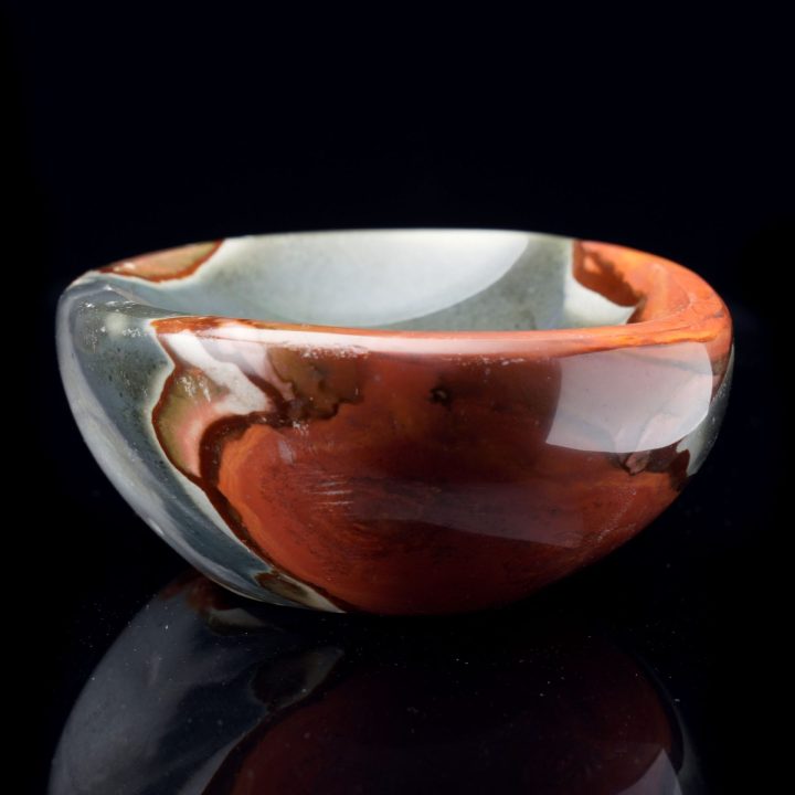 Hand‑Polished Natural Jasper Keepsake Bowl