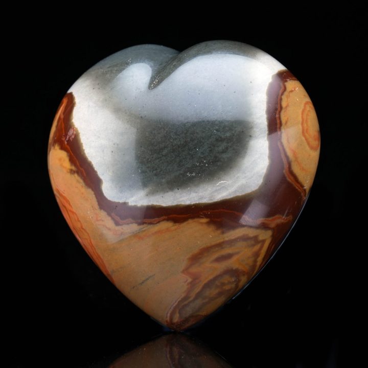 Unique Hand‑Polished Jasper Heart – Natural Stone Carving