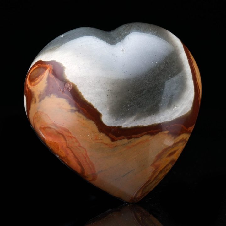 Unique Hand‑Polished Jasper Heart – Natural Stone Carving