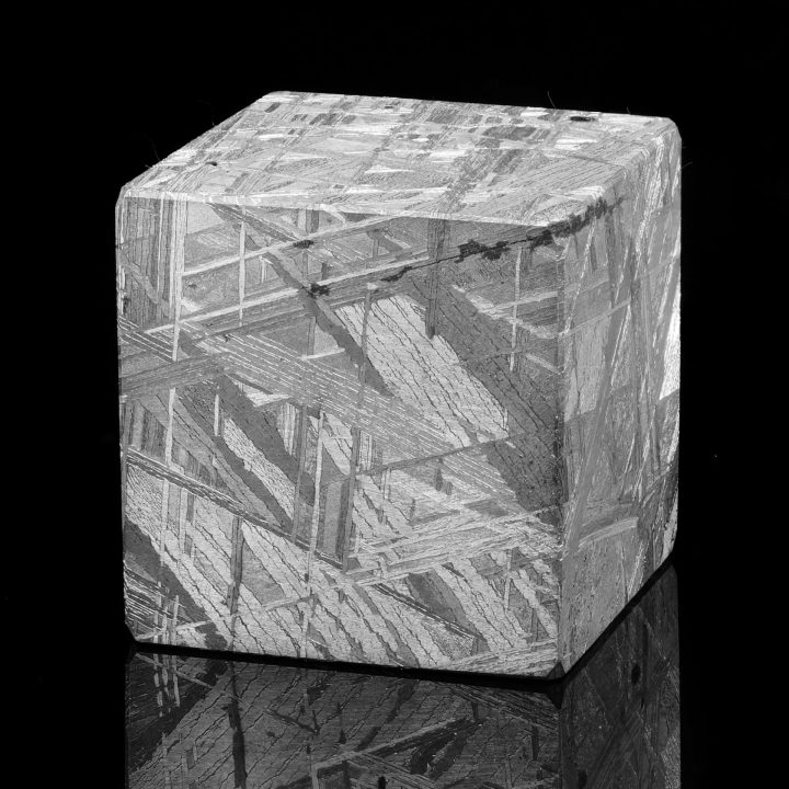 216g Authentic Muonionalusta Meteorite Cube with Widmanstätten Pattern