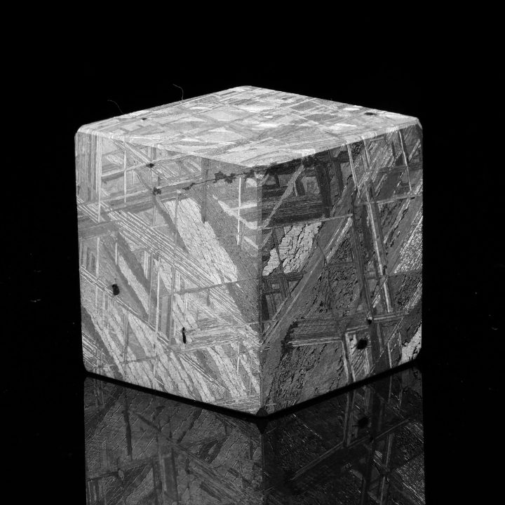 216g Authentic Muonionalusta Meteorite Cube with Widmanstätten Pattern