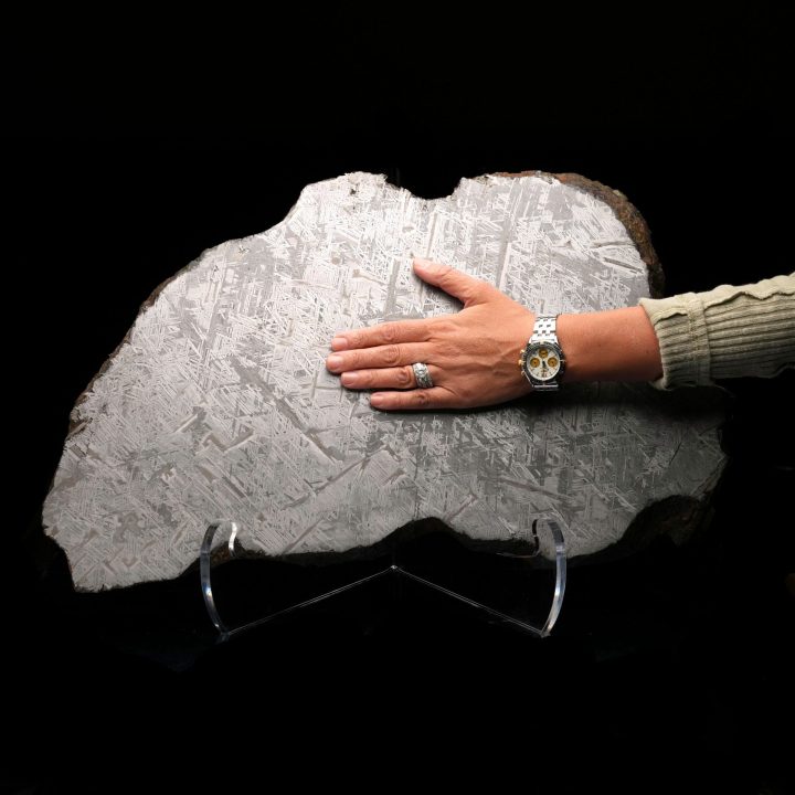 Museum-Grade Genuine 55 lb Aletai Meteorite Slice — Etched Iron with Widmanstätten Pattern