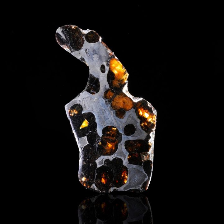Genuine Pallasite Meteorite Slice – Translucent Olivine Crystals