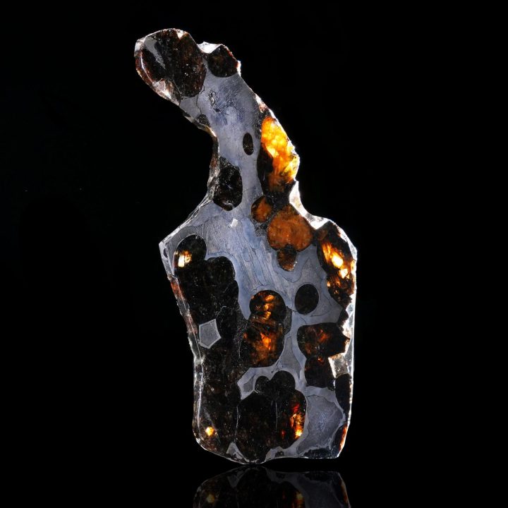 Genuine Pallasite Meteorite Slice – Translucent Olivine Crystals