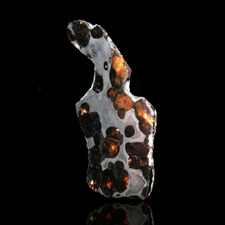 Genuine Pallasite Meteorite Slice – Translucent Olivine Crystals