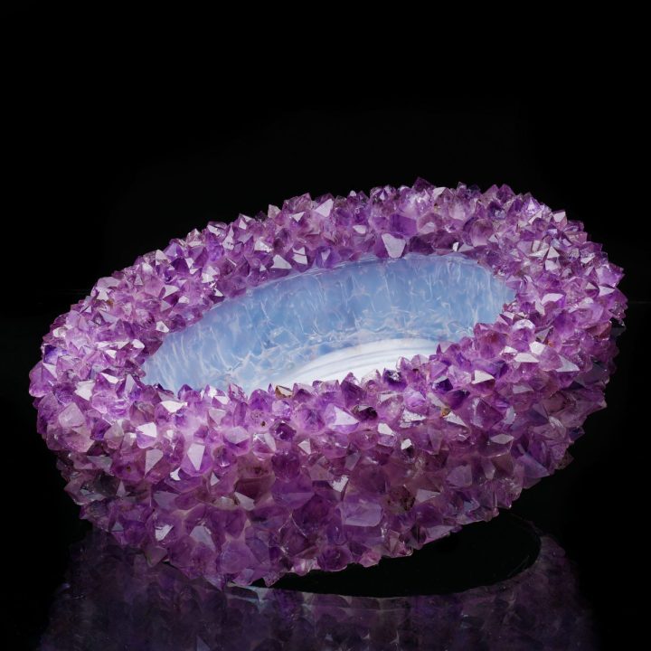 Large Genuine Amethyst Crystal Bowl – 14 lb Natural Geode Decor