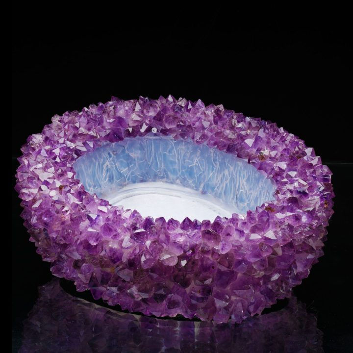 Large Genuine Amethyst Crystal Bowl – 14 lb Natural Geode Decor