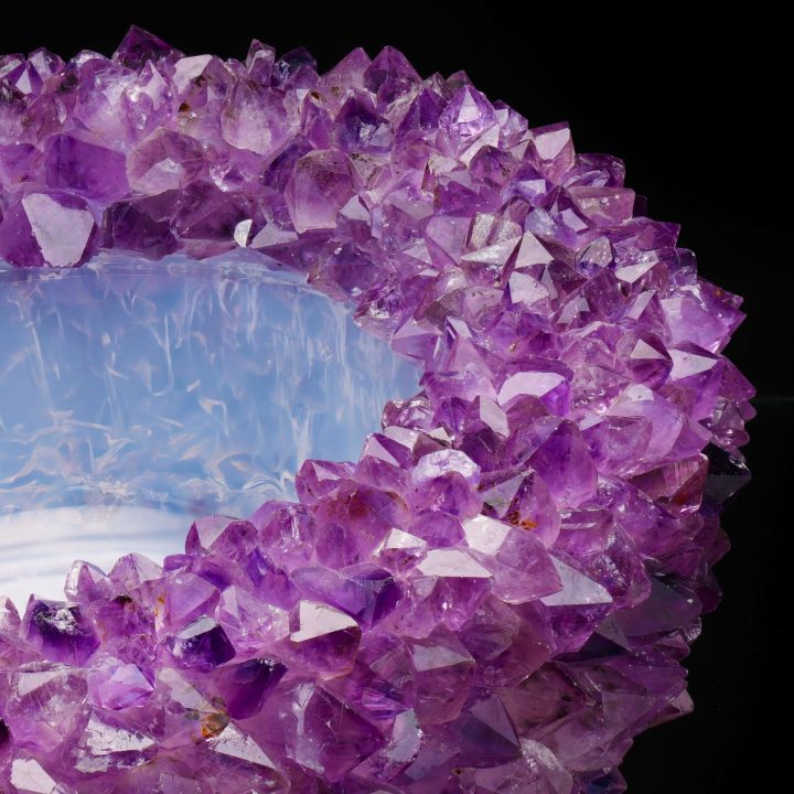 Large Genuine Amethyst Crystal Bowl – 14 lb Natural Geode Decor