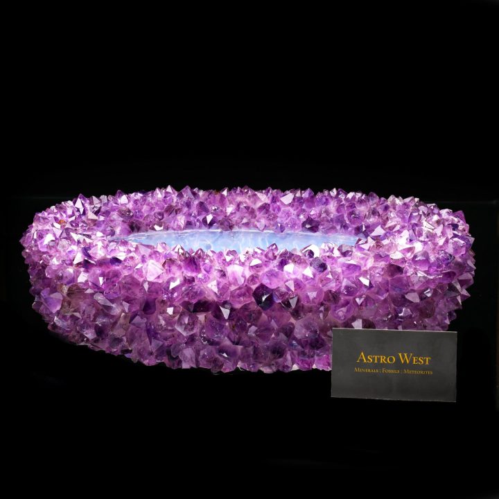 Large Genuine Amethyst Crystal Bowl – 14 lb Natural Geode Decor