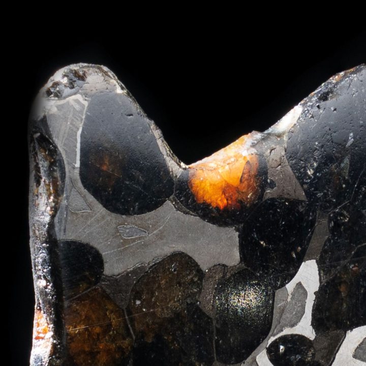 Authentic Brenham Pallasite Meteorite Slice - Iron Nickel Matrix