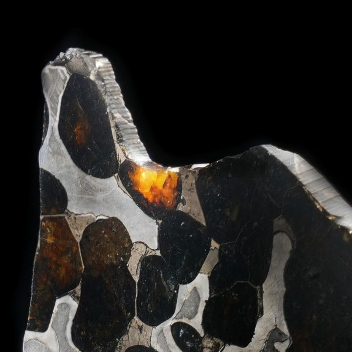 Authentic Brenham Pallasite Meteorite Slice - Iron Nickel Matrix