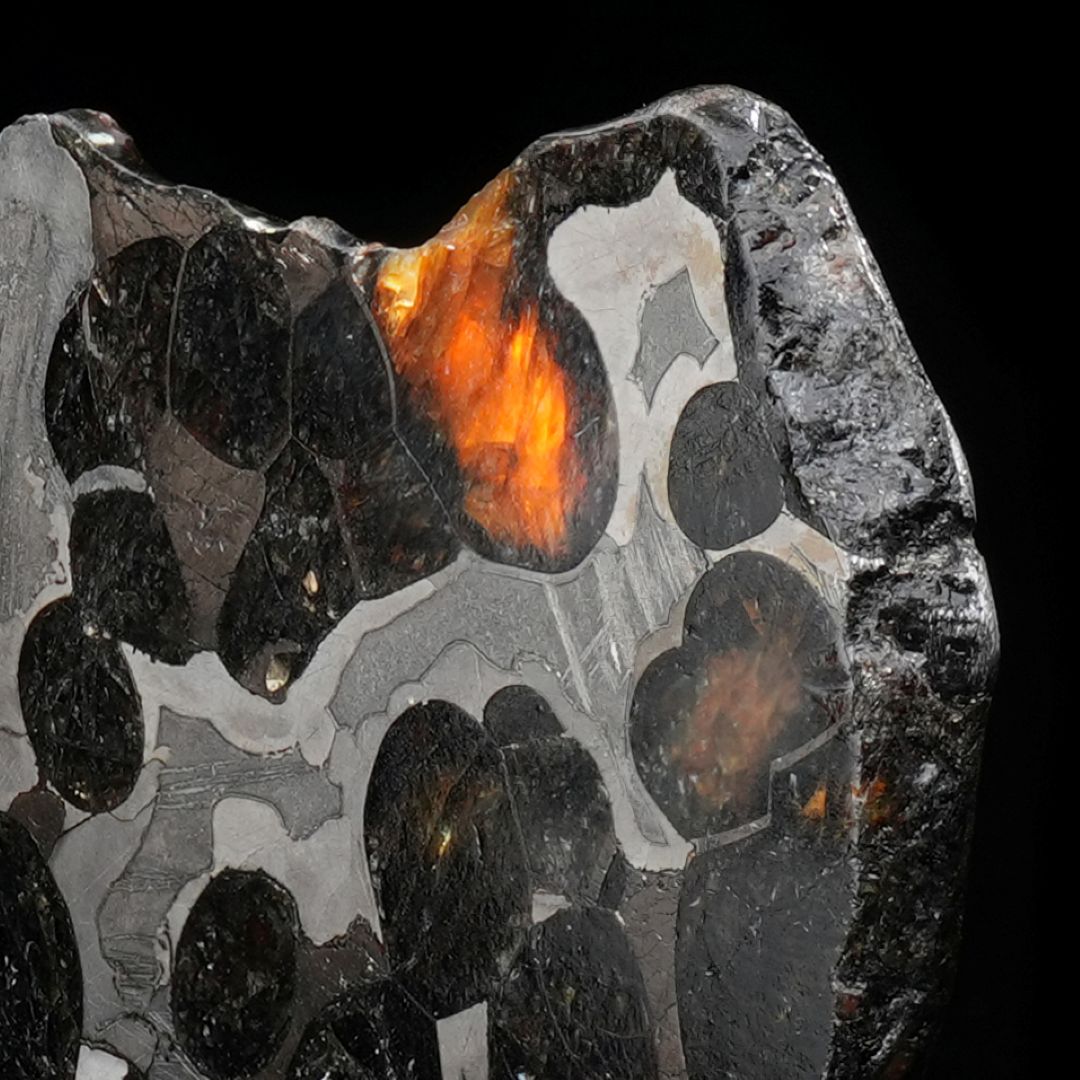 Genuine Pallasite Meteorite Slice – 12g Translucent Olivine