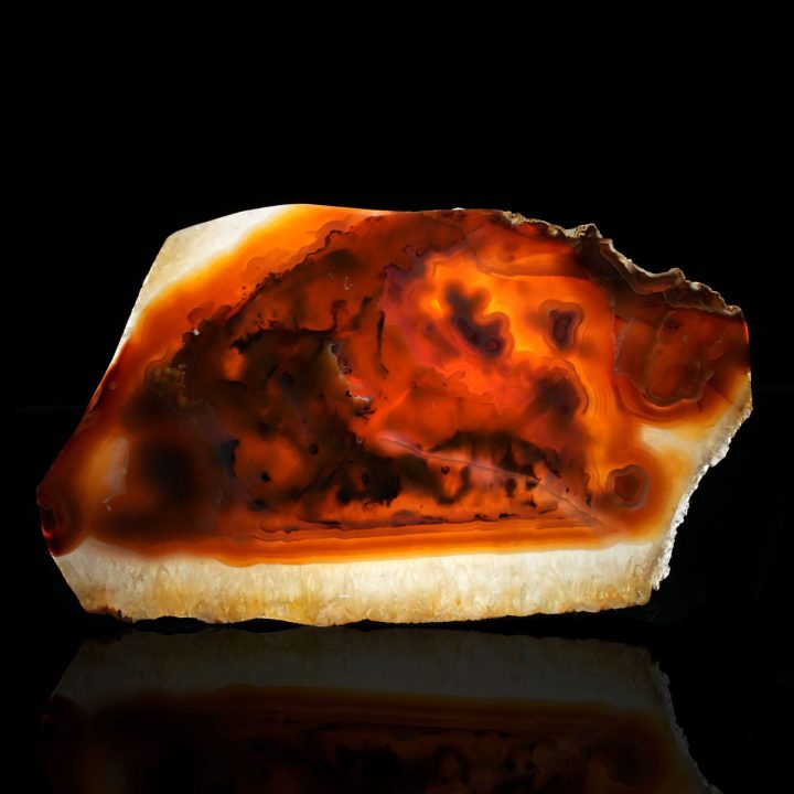 Natural Agate Slice - Vibrant Banded Chalcedony Display Specimen