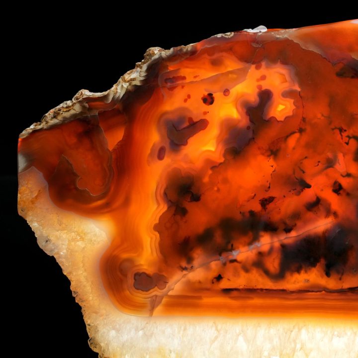 Natural Agate Slice - Vibrant Banded Chalcedony Display Specimen