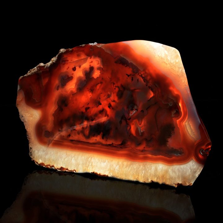Natural Agate Slice - Vibrant Banded Chalcedony Display Specimen