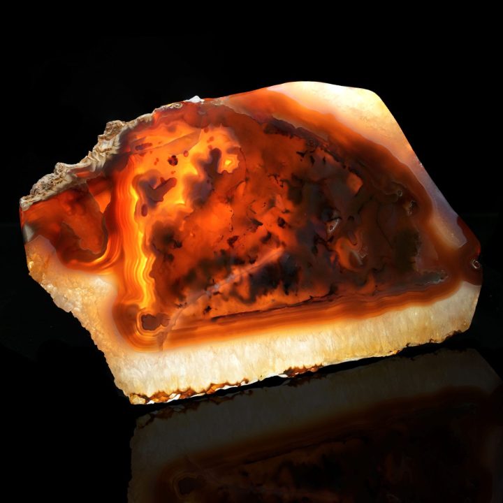 Natural Agate Slice - Vibrant Banded Chalcedony Display Specimen