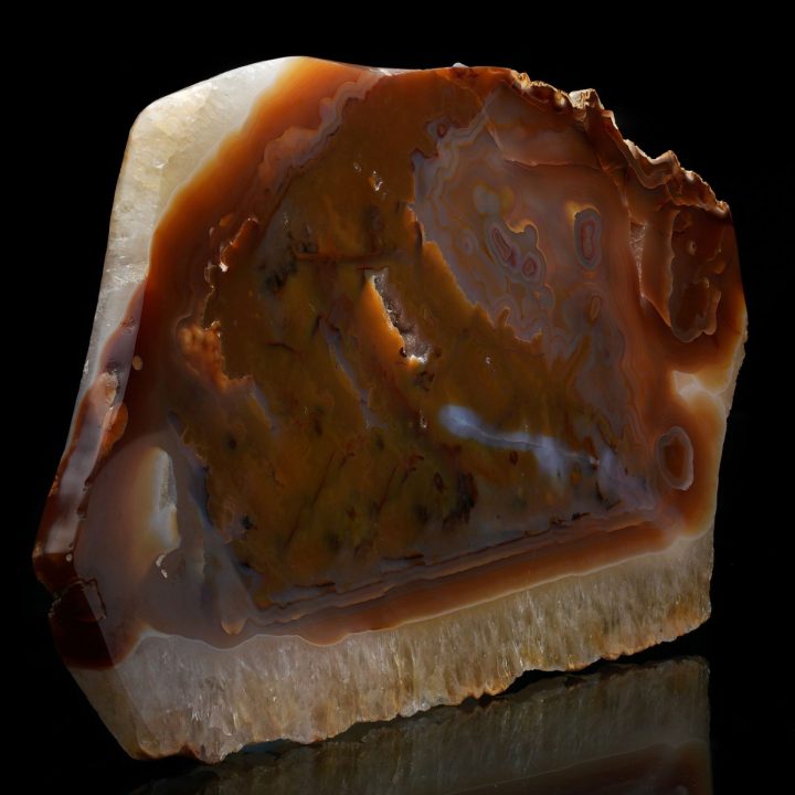 Natural Agate Slice - Vibrant Banded Chalcedony Display Specimen