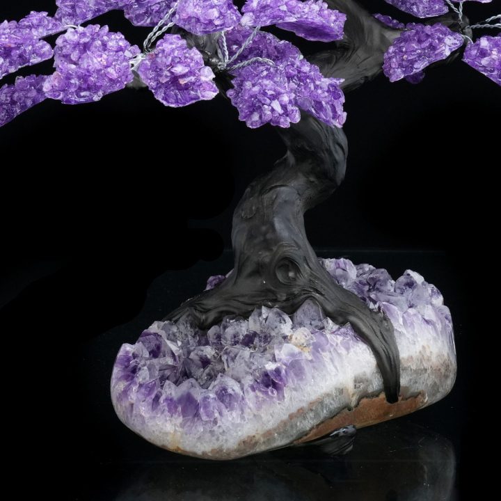 Large Genuine Amethyst on Amethyst Gemstone Crystal Tree