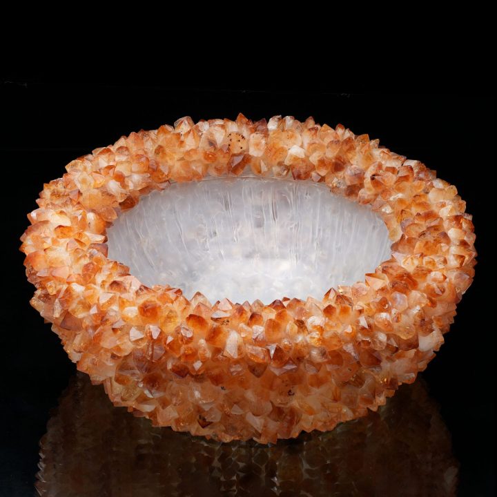 Large Citrine Crystal Decorative Bowl – One of a Kind Statement Piece