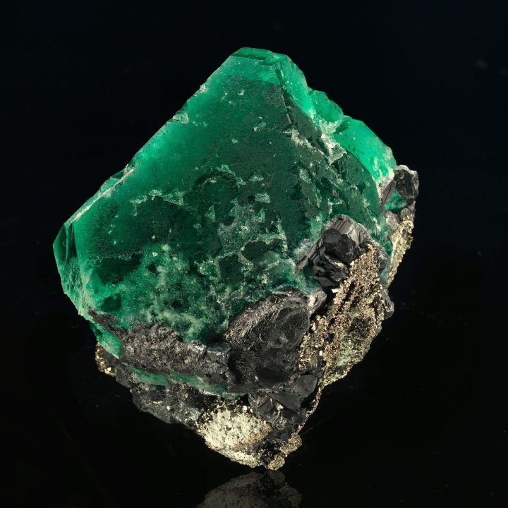 Vibrant Fluorite on Pyrite Matrix from Peru – Collector Specimen