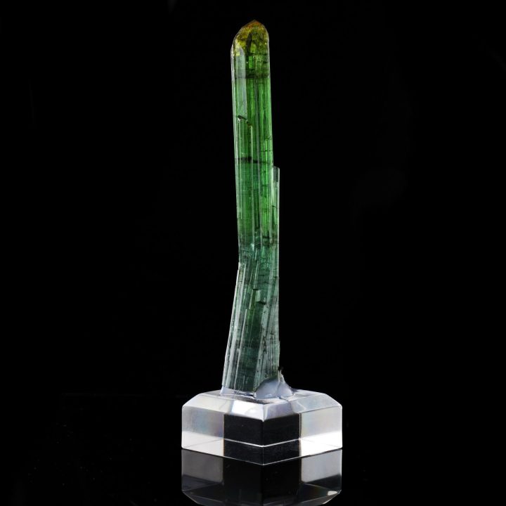 Genuine Green Tourmaline Natural Crystal from the Pederneira Mine in Brazil