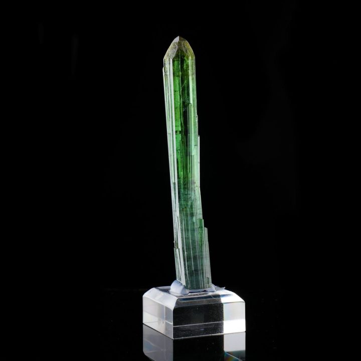 Genuine Green Tourmaline Natural Crystal from the Pederneira Mine in Brazil