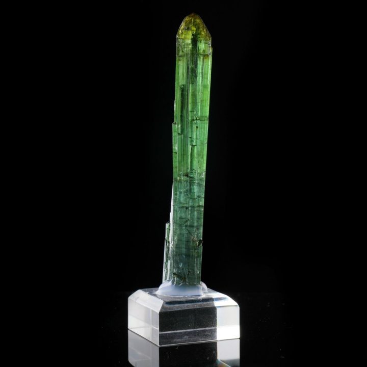 Genuine Green Tourmaline Natural Crystal from the Pederneira Mine in Brazil