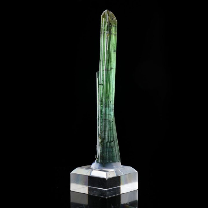 Genuine Green Tourmaline Natural Crystal from the Pederneira Mine in Brazil