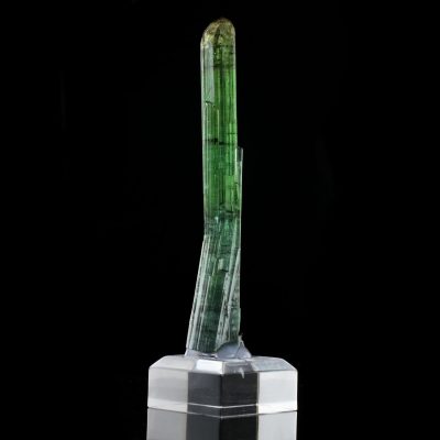Genuine Green Tourmaline Natural Crystal from the Pederneira Mine in Brazil