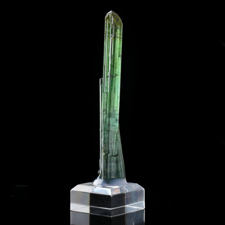Genuine Green Tourmaline Natural Crystal from the Pederneira Mine in Brazil