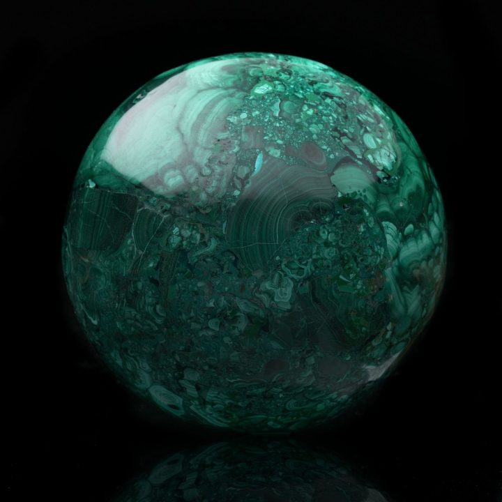 5.5" Genuine Malachite Sphere from the DRC – Premium Polished Mineral