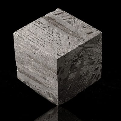 Authentic Muonionalusta Meteorite Cube – 339g Iron Nickel Space Specimen