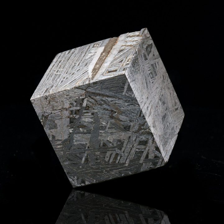 Authentic Muonionalusta Meteorite Cube – 339g Iron Nickel Space Specimen