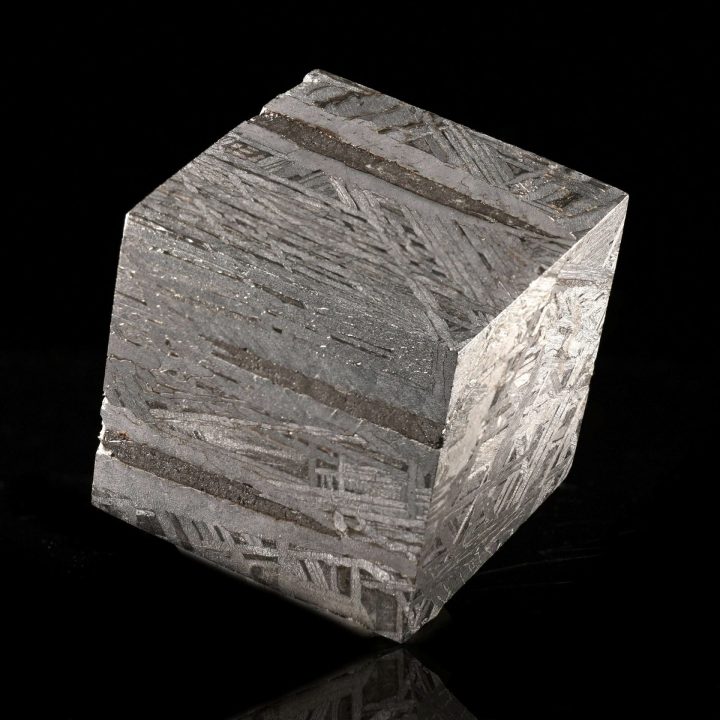 Authentic Muonionalusta Meteorite Cube – 339g Iron Nickel Space Specimen